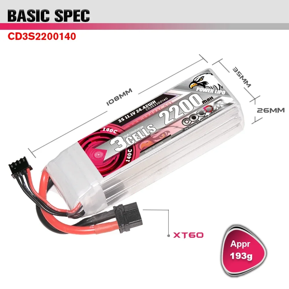 2200mAh 3S 11.1V Li-po Ba-tter - Rc Helicopter Bag 评论和价格