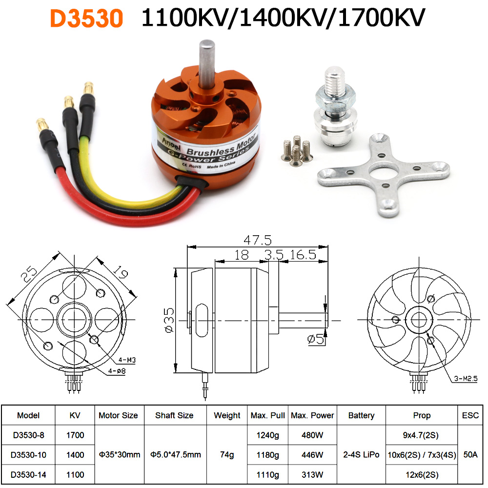 D3530 1100KV 1400KV 1700KV Bru - Rc Helicopter Mini 评论和价格